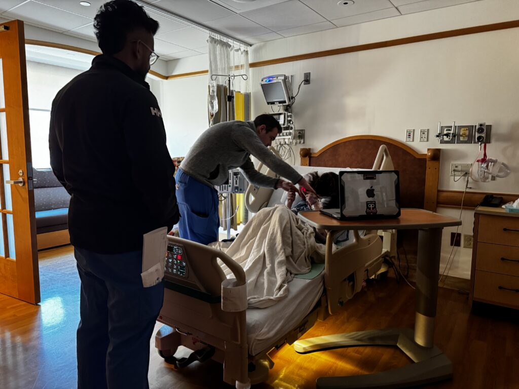 Brooklyn receiving care in her hospital room in Pittsburgh.